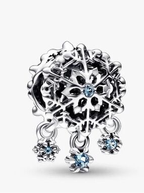Pandora ice Snowflake Dangle Charm with Blue Crystals - Women Jewelry